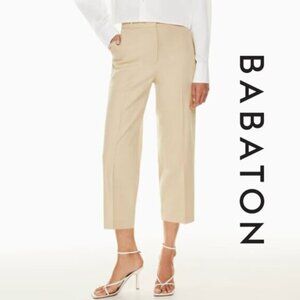 Aritzia Babaton Cropped Agency Pant City Wool Light Beige Size 0